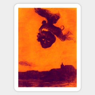 "Devil Take Head Air" by Odilon Redon (1876) TECHNICOLOUR REMASTERED Sticker